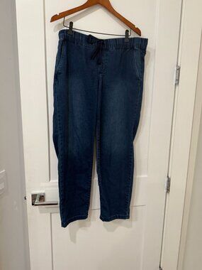 Gloria Vanderbilt elastic waist cropped jeans size Large